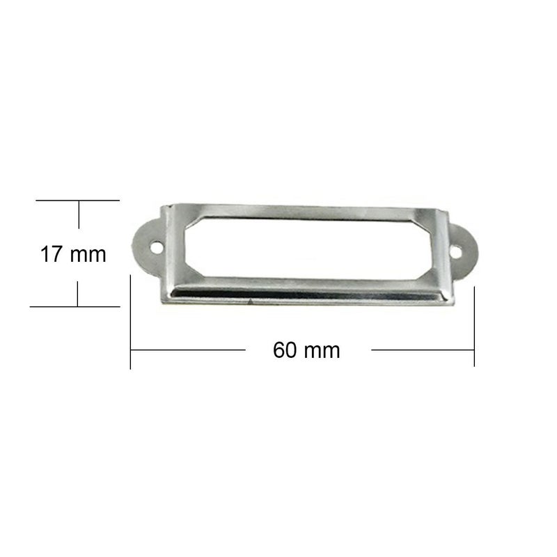 LGEGE 30 Pcs Card Holder Drawer Pull Office Library File Drawer Tag Carbinet Shelves Drawer Name Lable Holder(Color Silvery) - Image 2